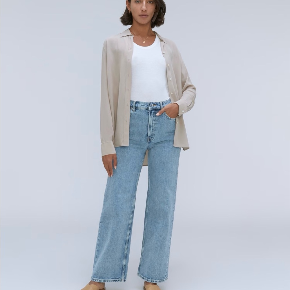 Everlane Way High Sailor Jeans in Salt Water